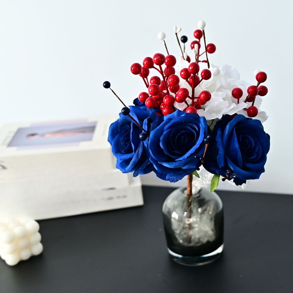 35cm Patriotic Berry Stems for American Holiday Decor and Weddings