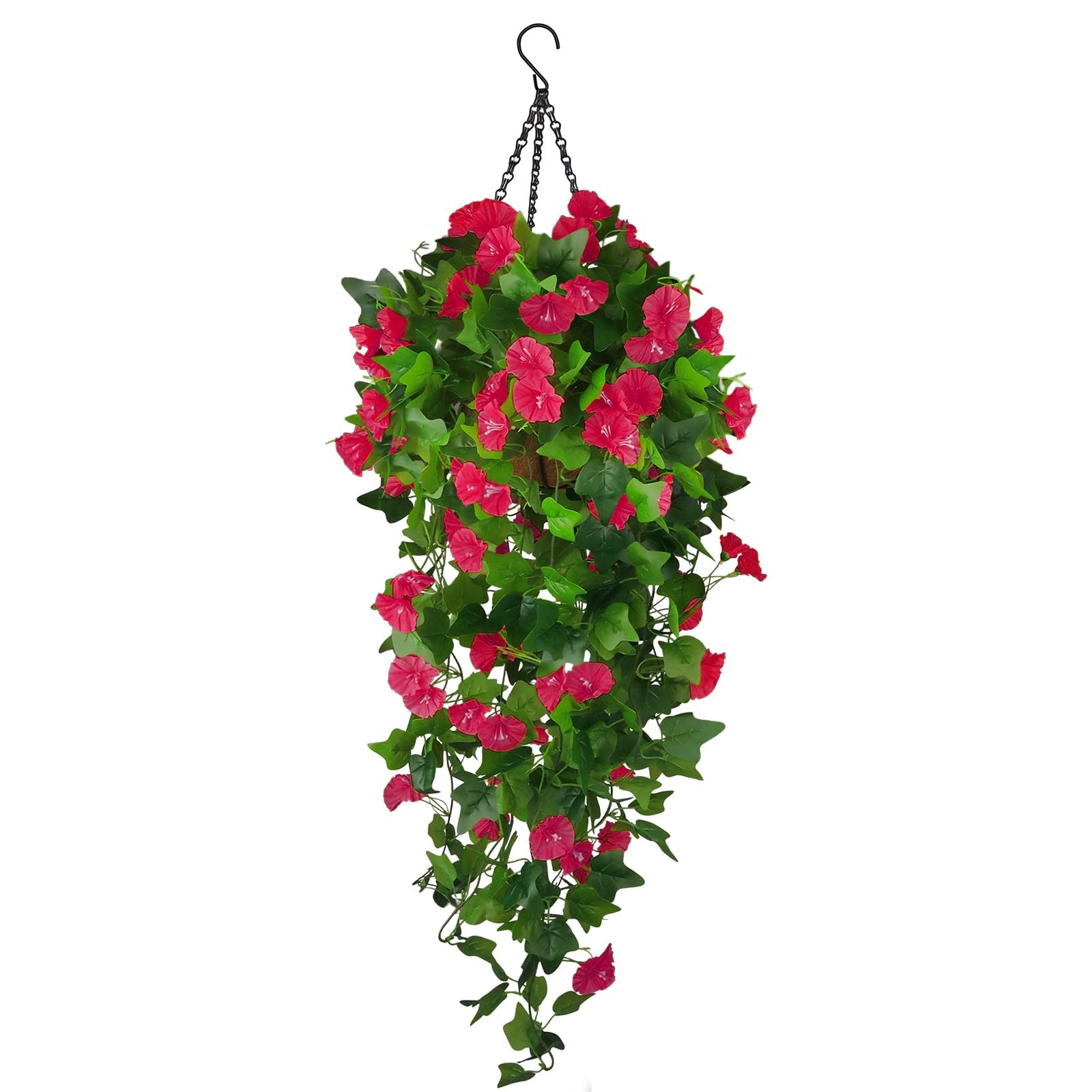 Artificial Fake Hanging Flowers Plants Basket for Spring Outdoor Outside Deco…