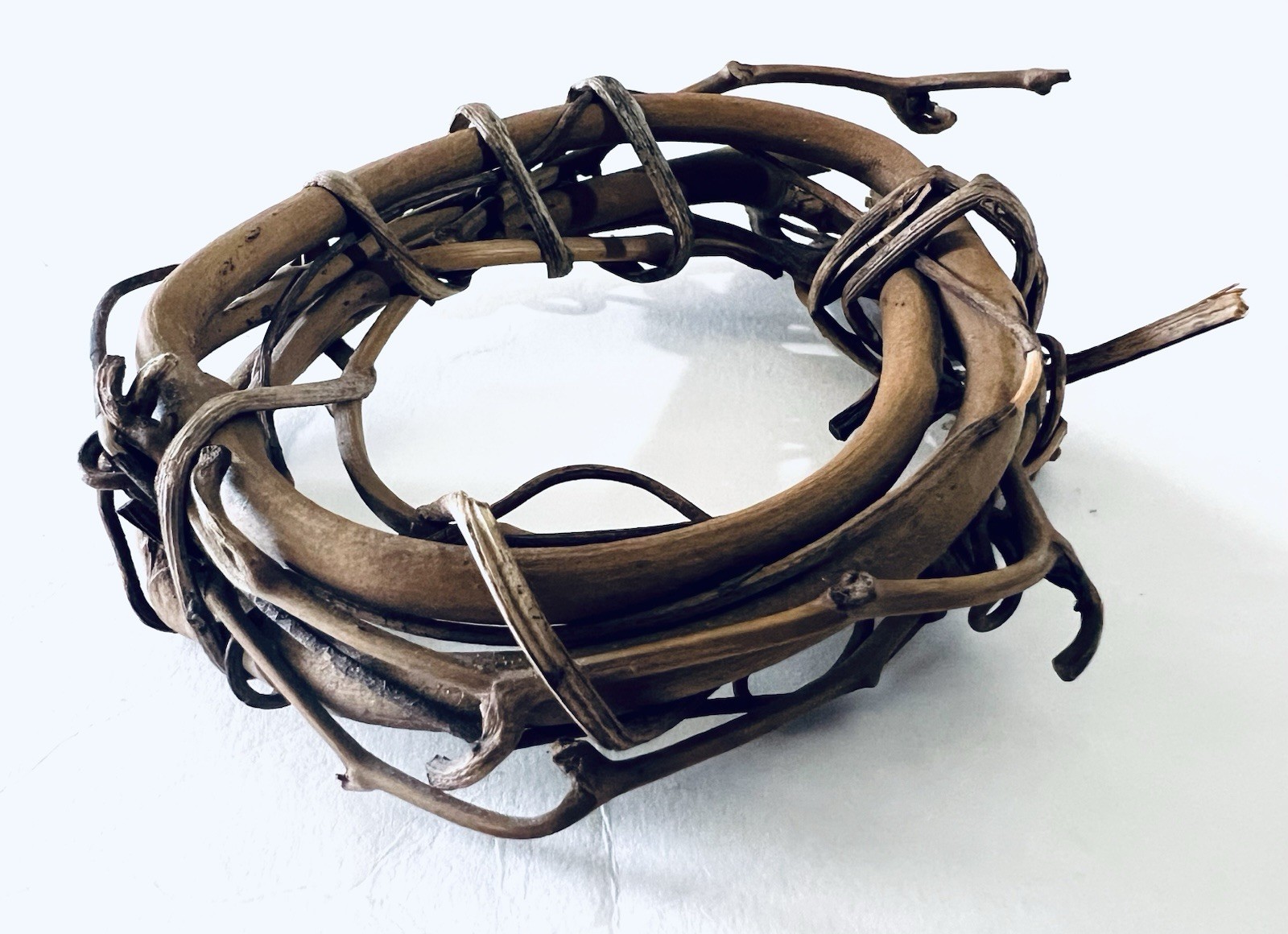 Rustic Natural Grapevine Wreath Ring Mini Vine Twig Candle Farmhouse Decor 4”