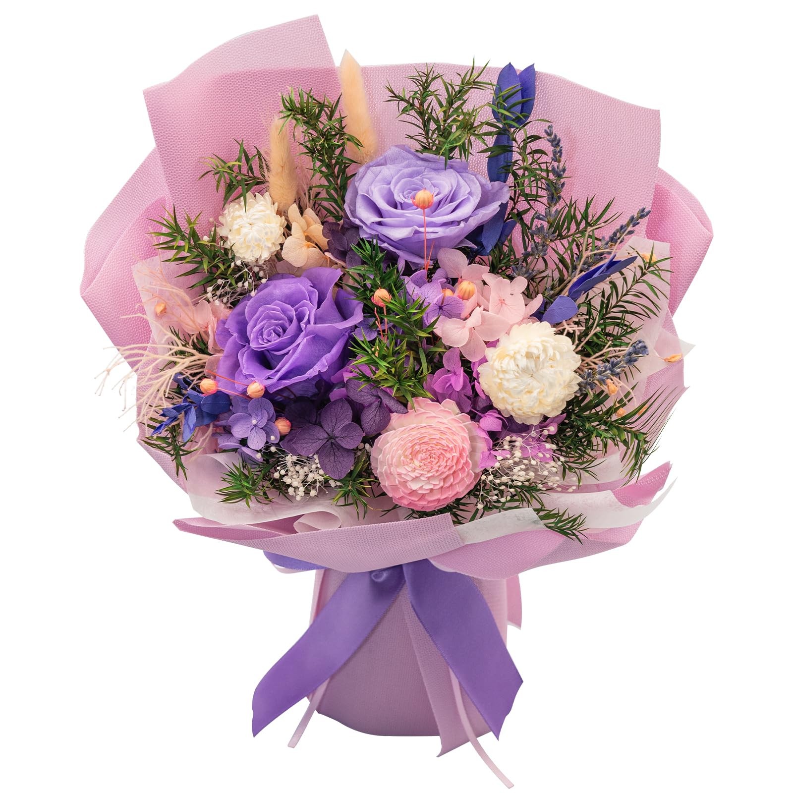Forever Flower Gifts Her Romantic Preserved Rose Bouquets Anniversary Lilac