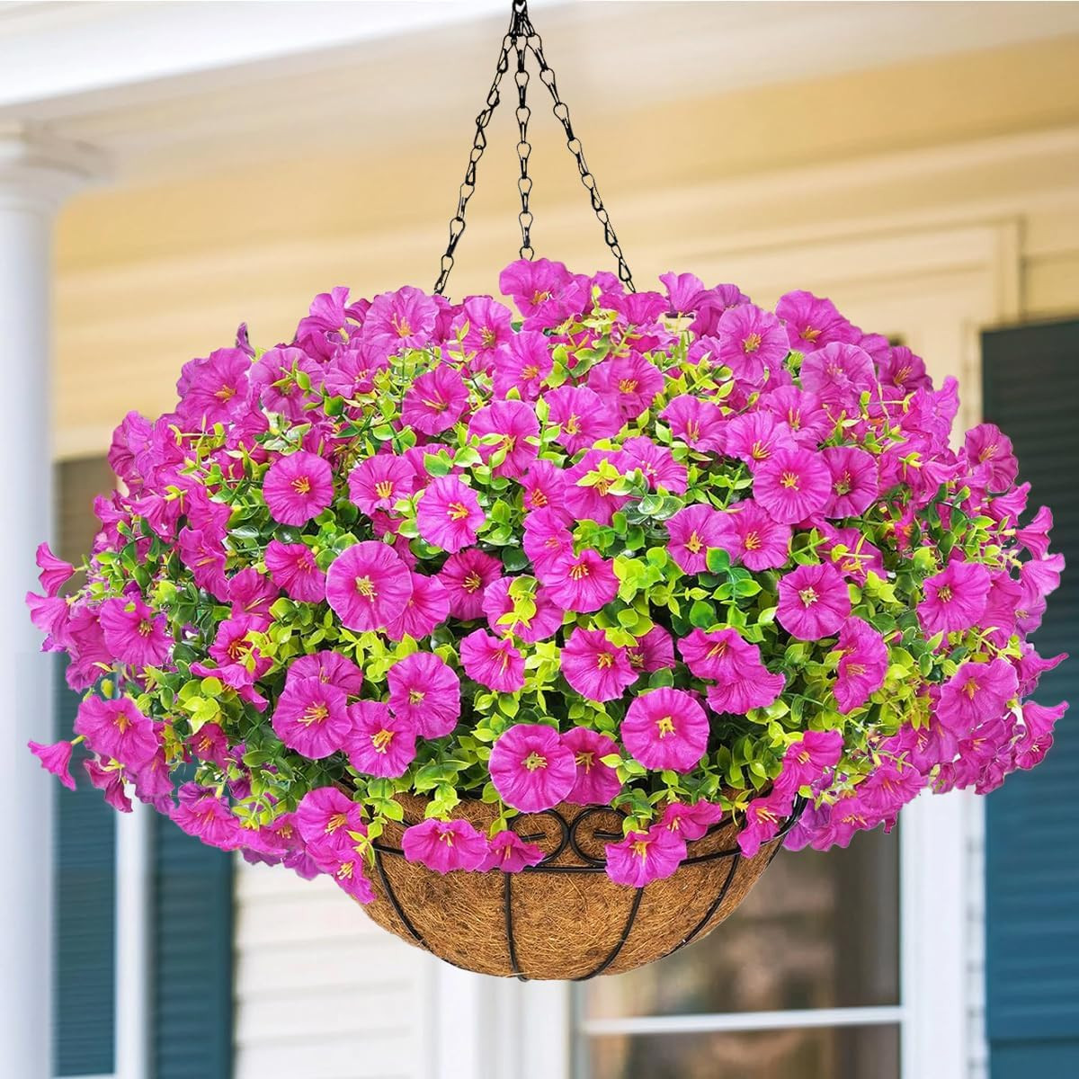 UV Resistant Faux Silk Morning Glory Hanging Flowers for Outdoor Decor