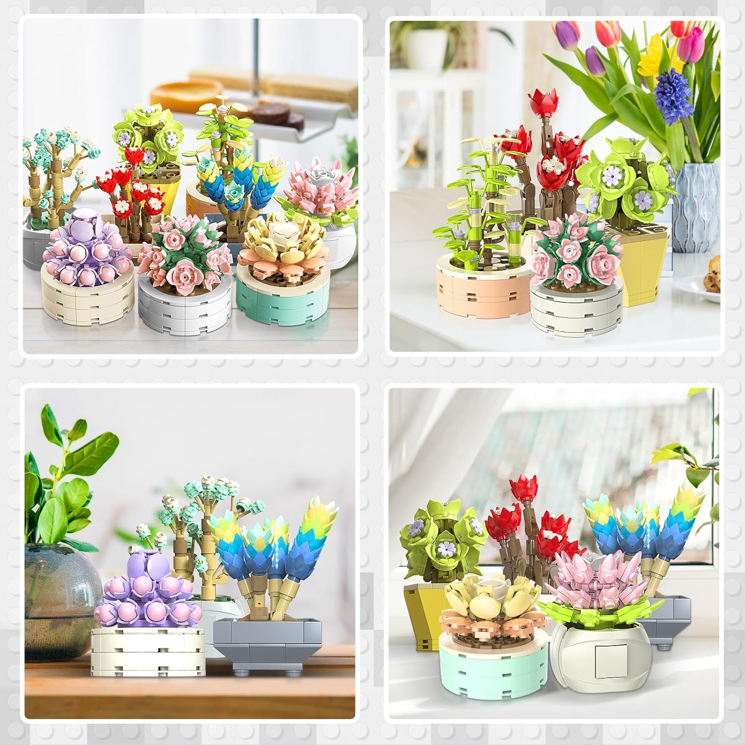 Jmbricklayer Flowers Succulents Botanical Valentines Building Sets, Plants Offic