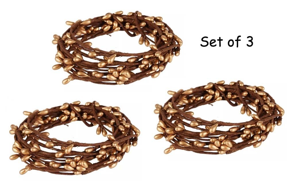 3 Rolls Pip Berry Single Strand GOLD Garland 9ft ea – Total 27 ft Holiday Crafts