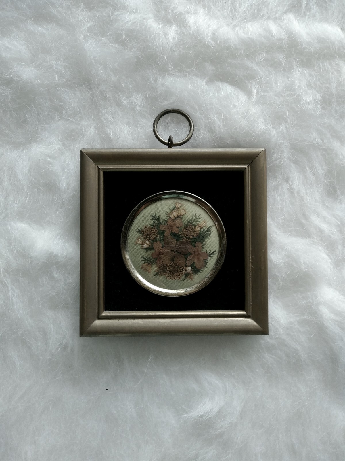 Miniature Hopkins Designs framed Real Pressed Virginia Flowers Velvet Vintage