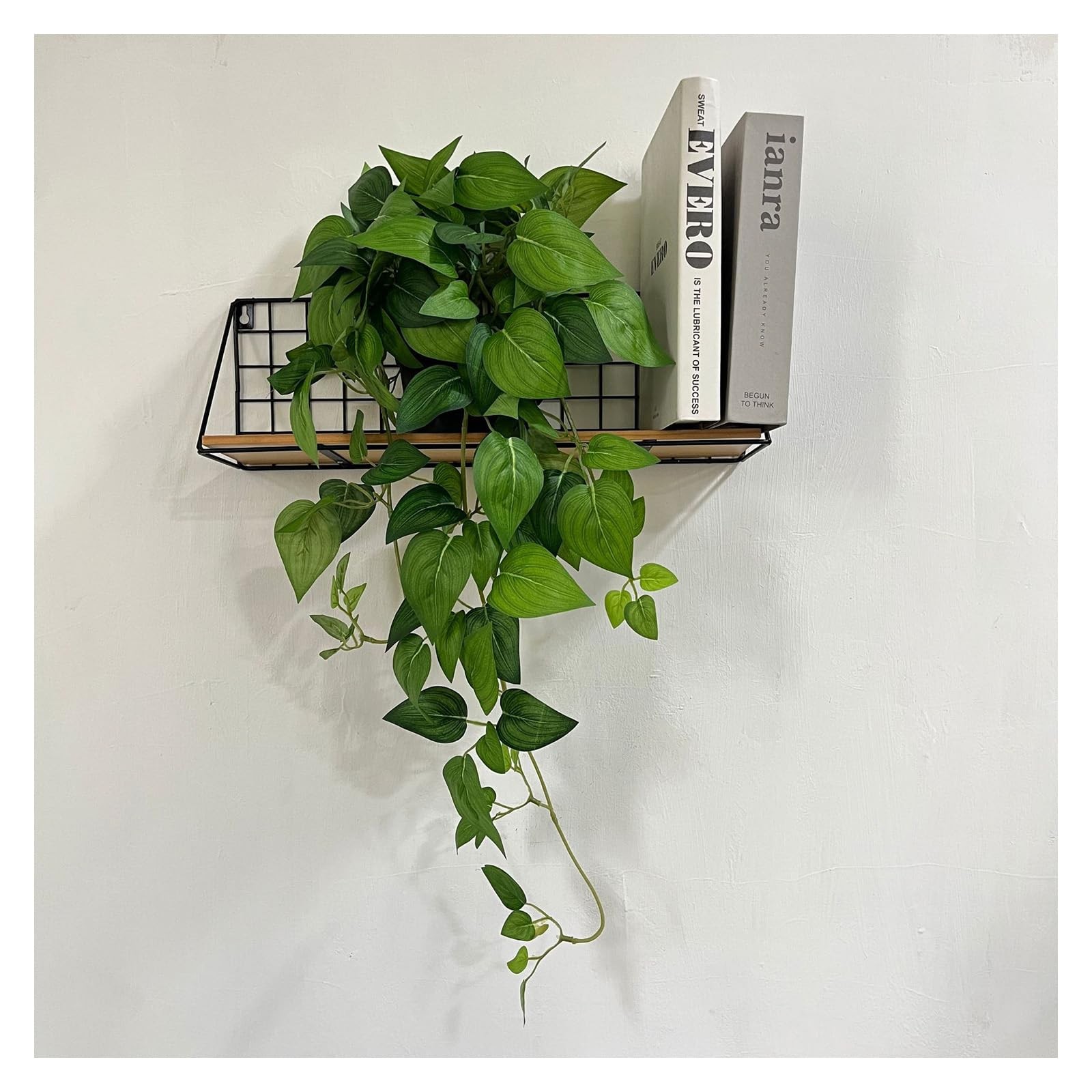 Artificial Pothos Ivy Silk Plants, 2 Sets with Black Pots, 27 Inches Tall, Re…