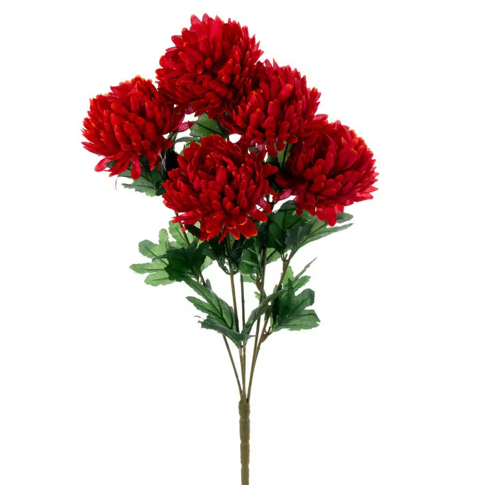 23 In. Crimson Red Artificial Mum Floral Arrangement