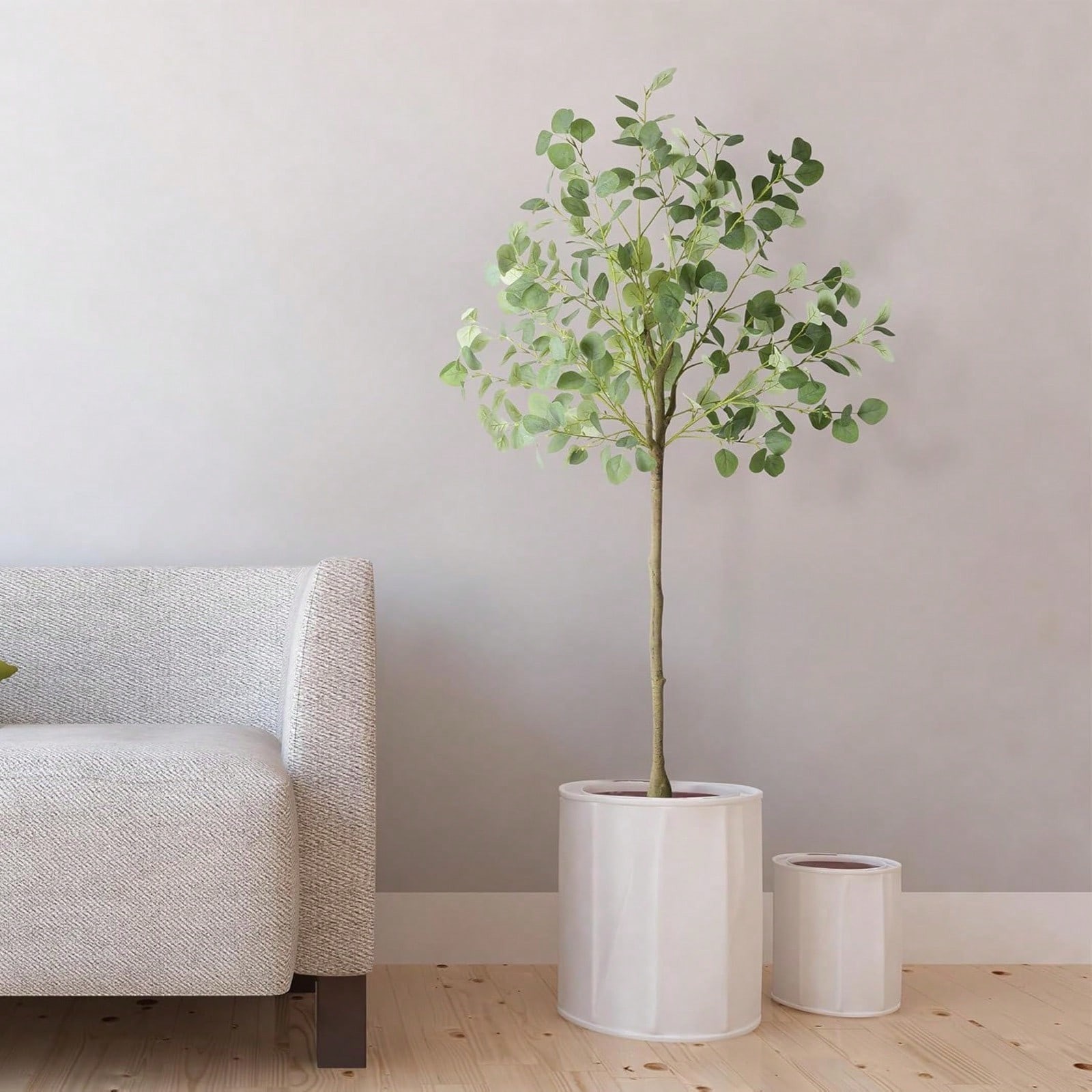5FT Lifelike Artificial Eucalyptus Tree Faux Silk Plant in Nursery Pot