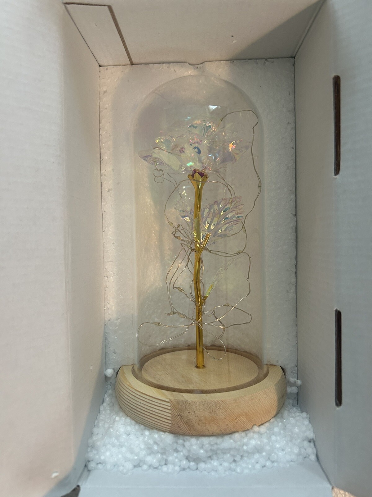 Price Drop! Crystal Galaxy Rose in the Glass Dome 20 LED Lights