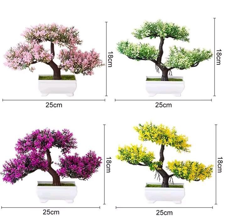 Artificial Plant Bonsai Small Tree Pot Fake Plant Flowers Potted Ornaments Decor