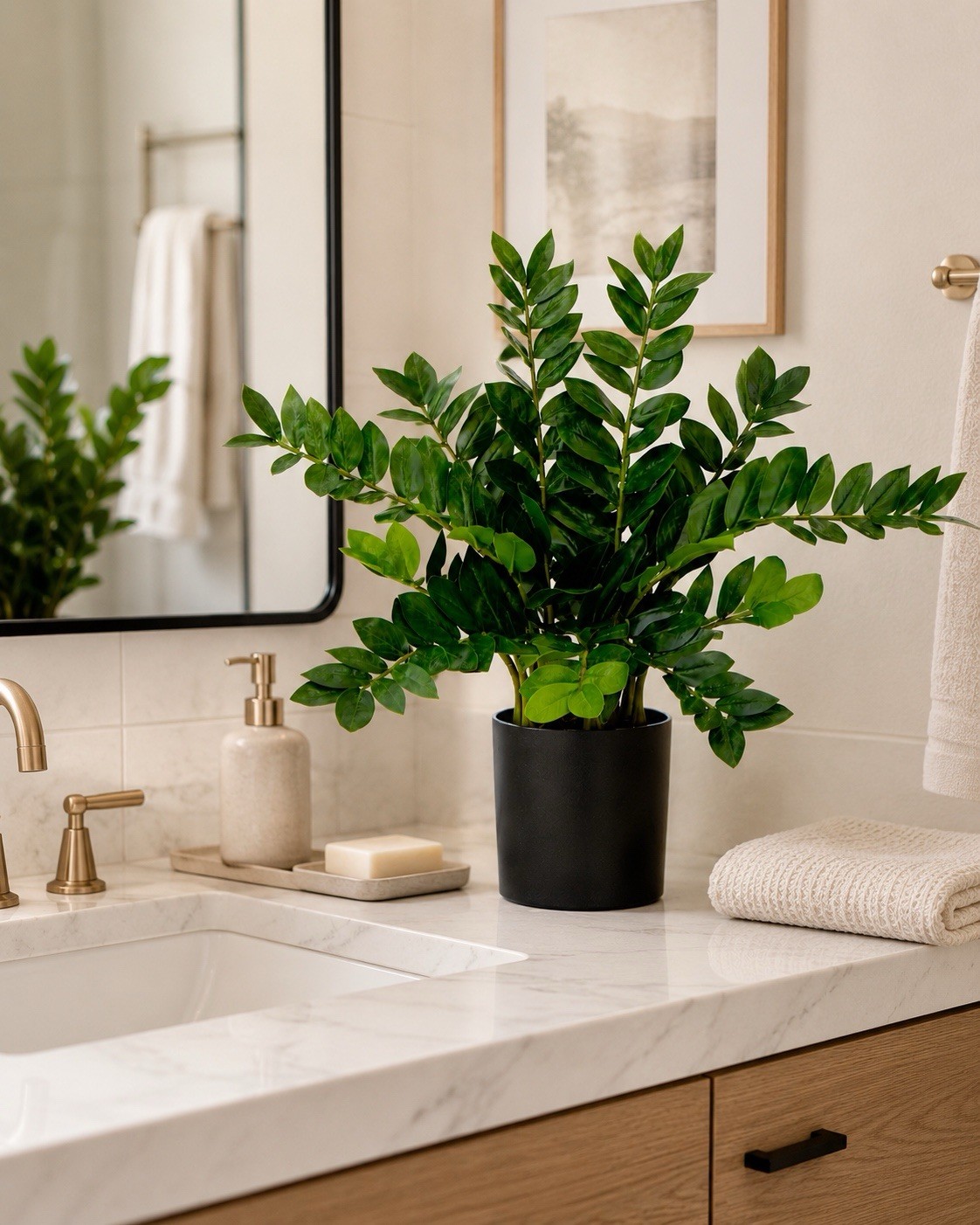 28 In. Green Artificial Zamioculcas Plant Home Decor