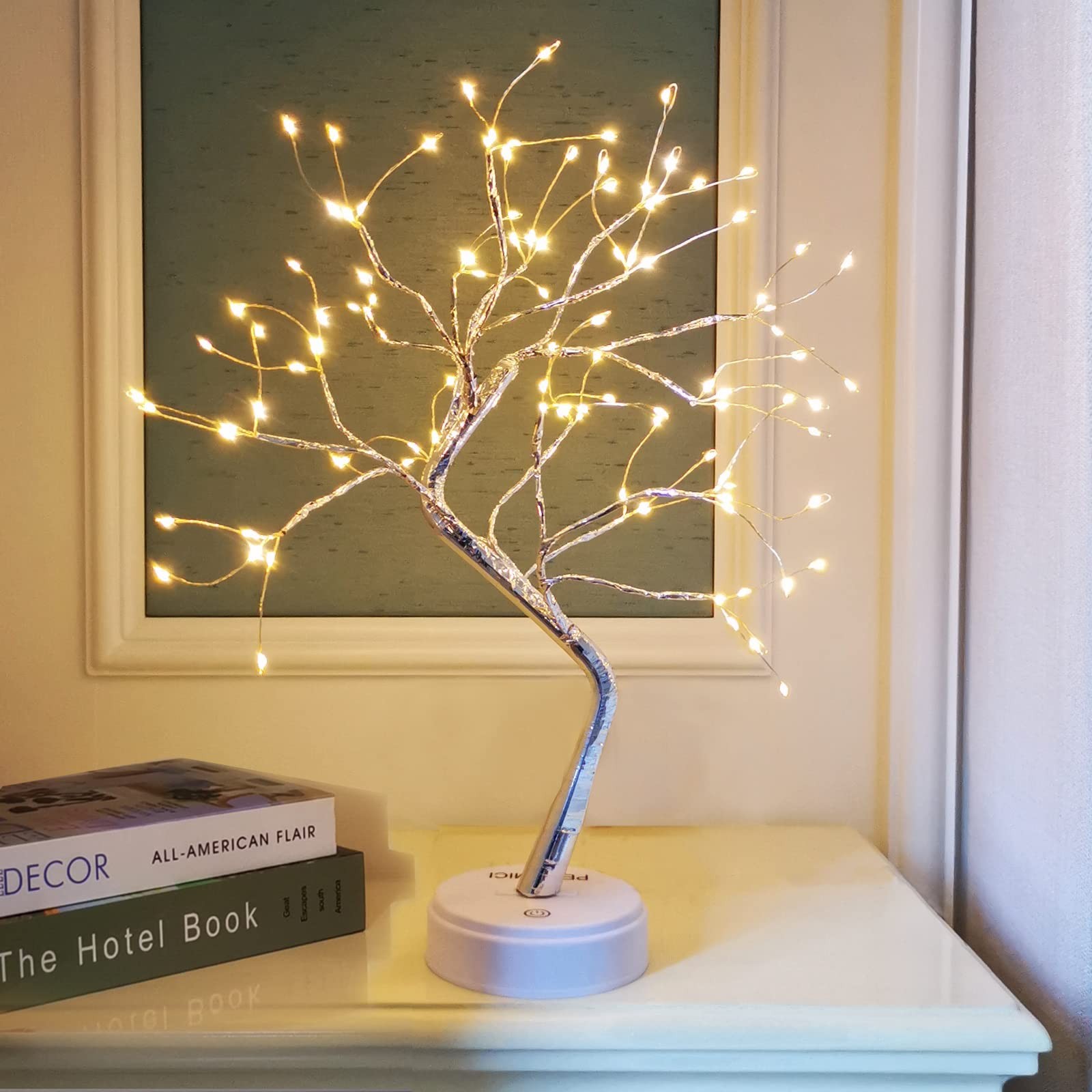 pete mici 108 LED Tabletop Bonsai Tree Light, 8 Modes 108 LED, Warm White