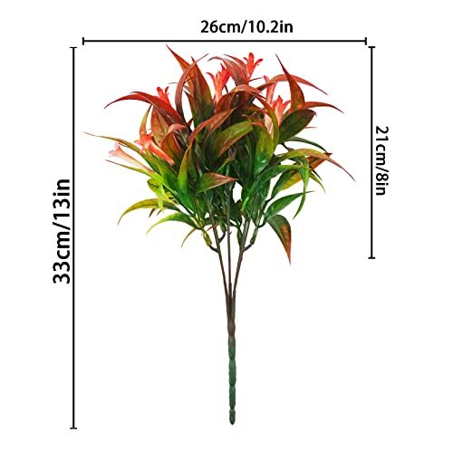 6 Pcs Artificial Morning Glory Shrubs Bushes Outdoor Plants for Porch Box