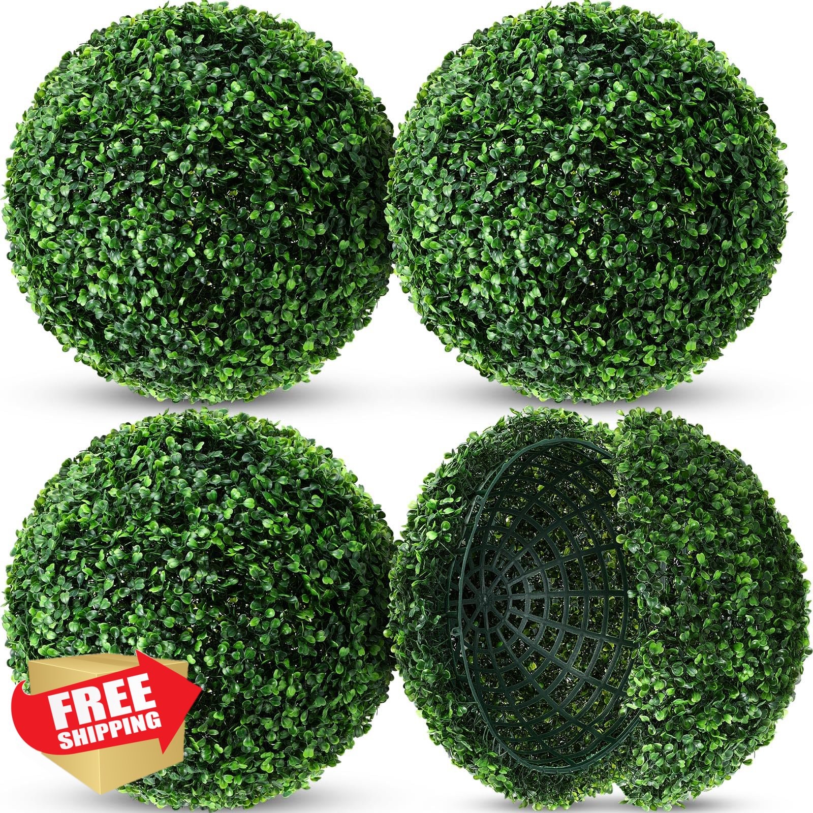 4pk 14 Inch Artificial Boxwood Topiary Balls Garden Spheres