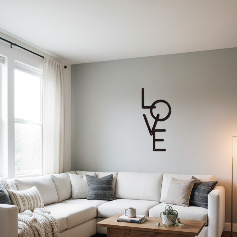 “LOVE” Vintage Metal Sign Wall Art – Nursery Bedroom Living Room Home Decor