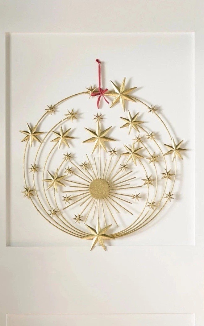 Anthropologie Terrain Hedy Iron Celestial Stars Starry Wreath Gold RARE New
