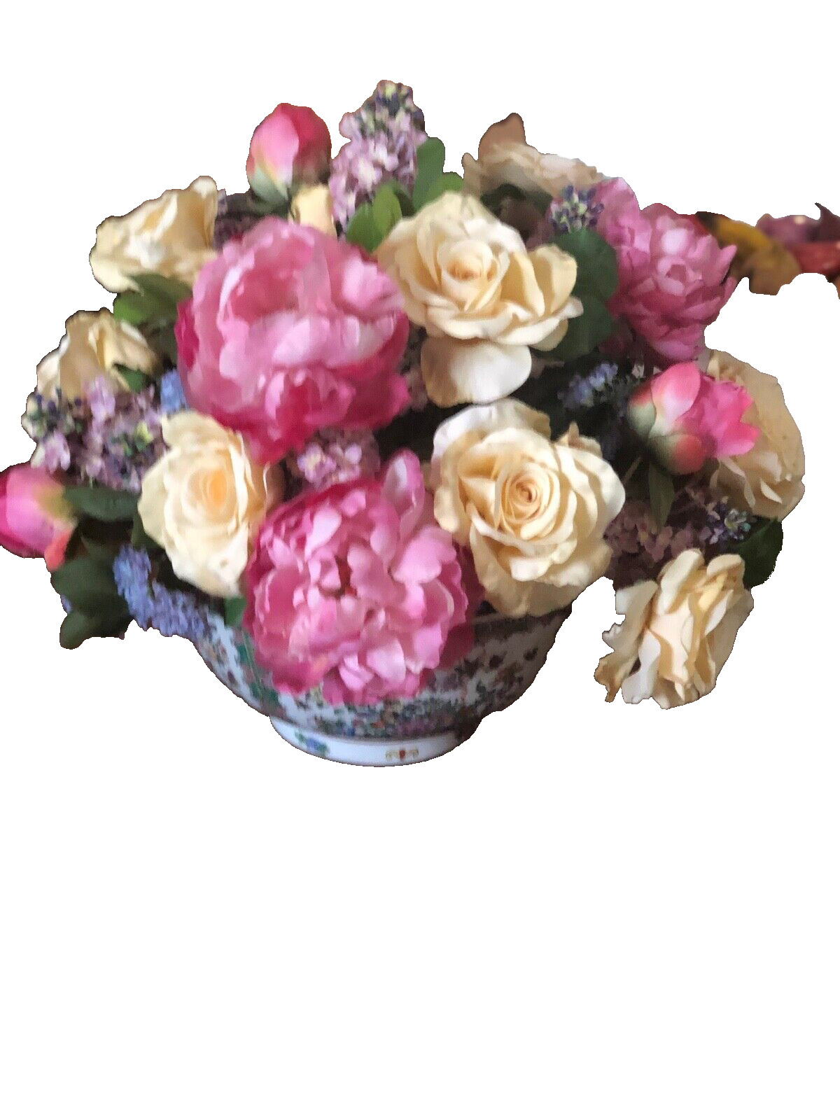 18″ H Mixed Floral Artificial Arrangement in Imari bowl-Neiman Marcus