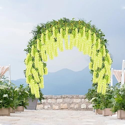 5 Pack Wisteria Hanging Flowers Garland, 3.77 Feet Artificial 5 PCS Green