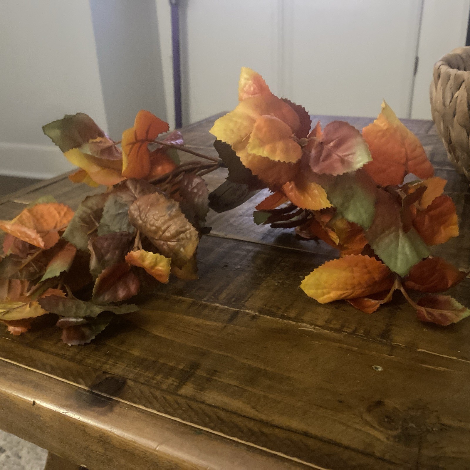 Autumn Fall Leaves Garland Artificial Maple Leaf Halloween Thanksgiving Decor