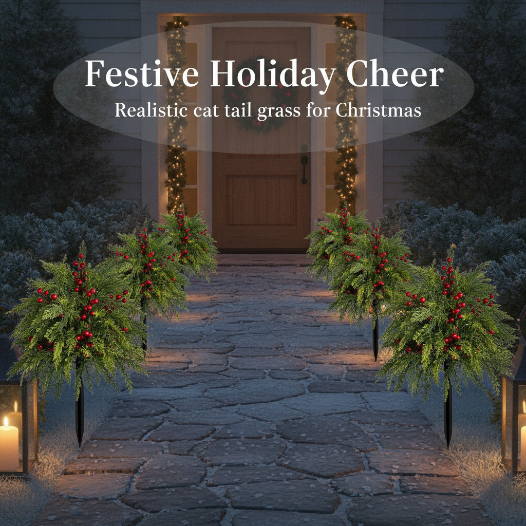 Christmas Tree Outdoor Artificial with Ground Stake, for Entryway – for Patio