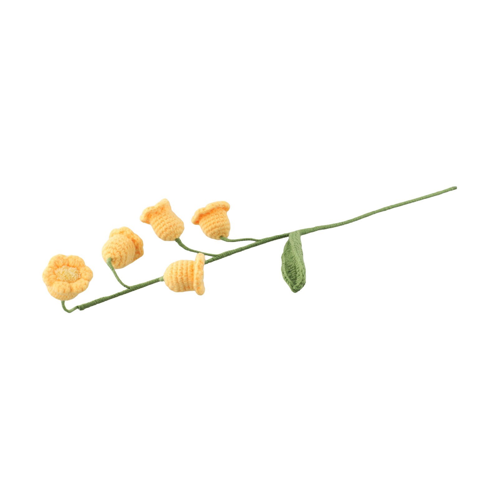 Contemporary home decor Handmade lily of the valley bouquet with wool crochet
