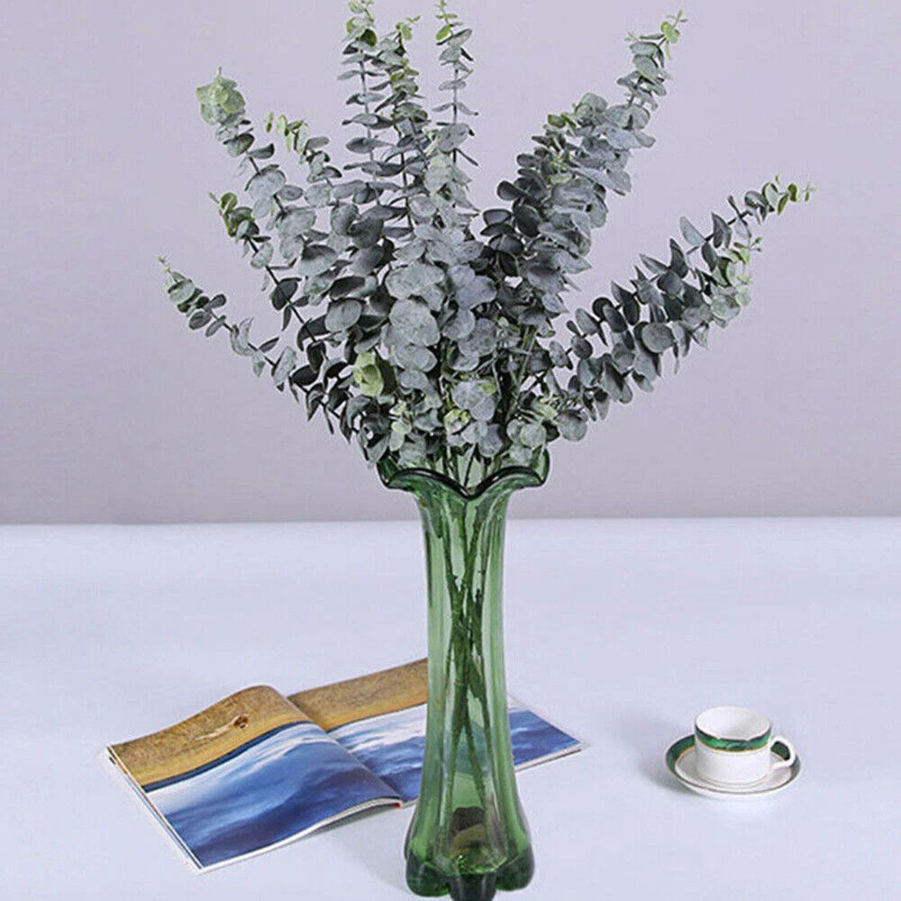 3 Pcs 30″ Long Eucalyptus Stems Artificial Greenery Stems Eucalyptus Home Decor