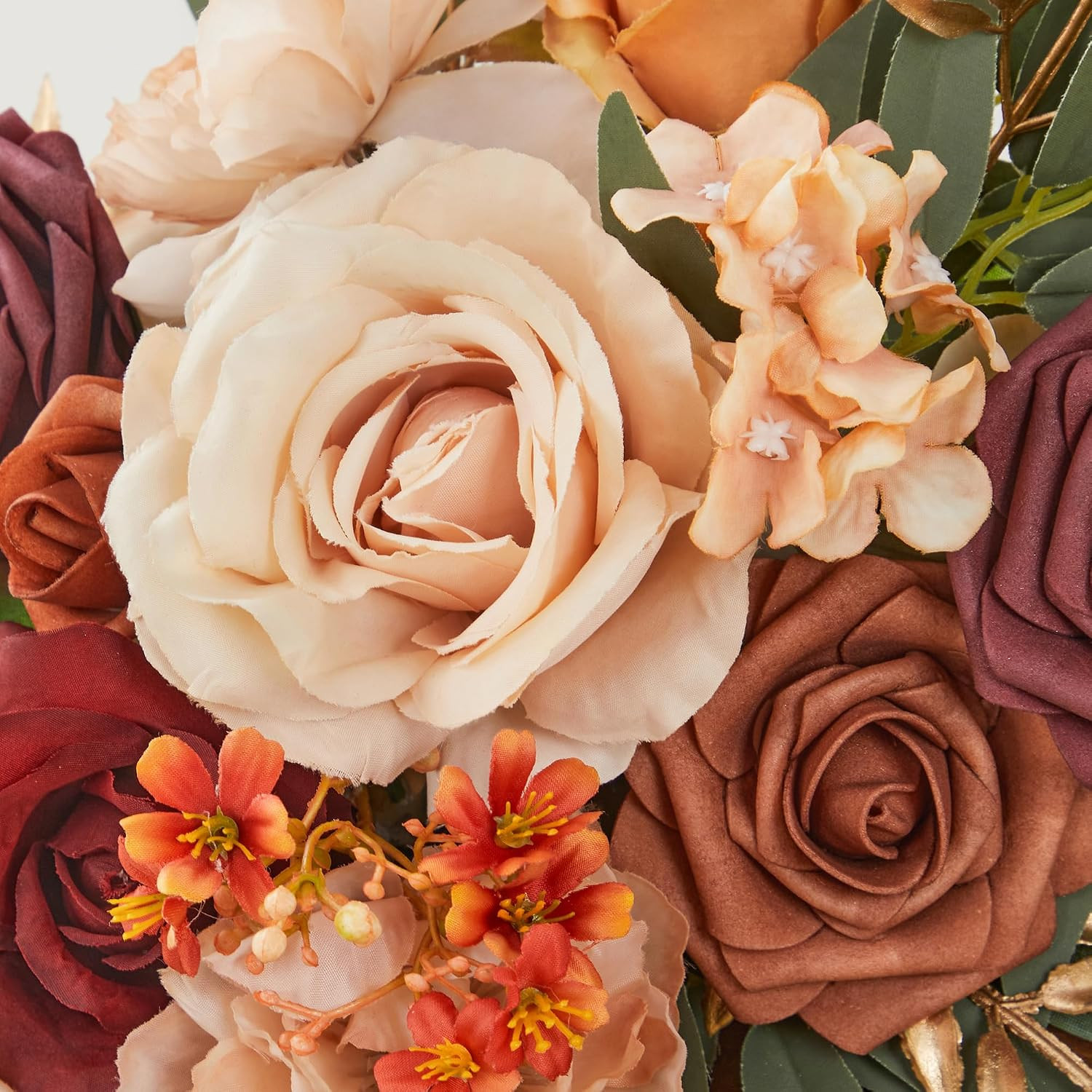 Burnt Orange Wedding Arch Flower Swags – Terracotta Floral Arrangements Set of 2