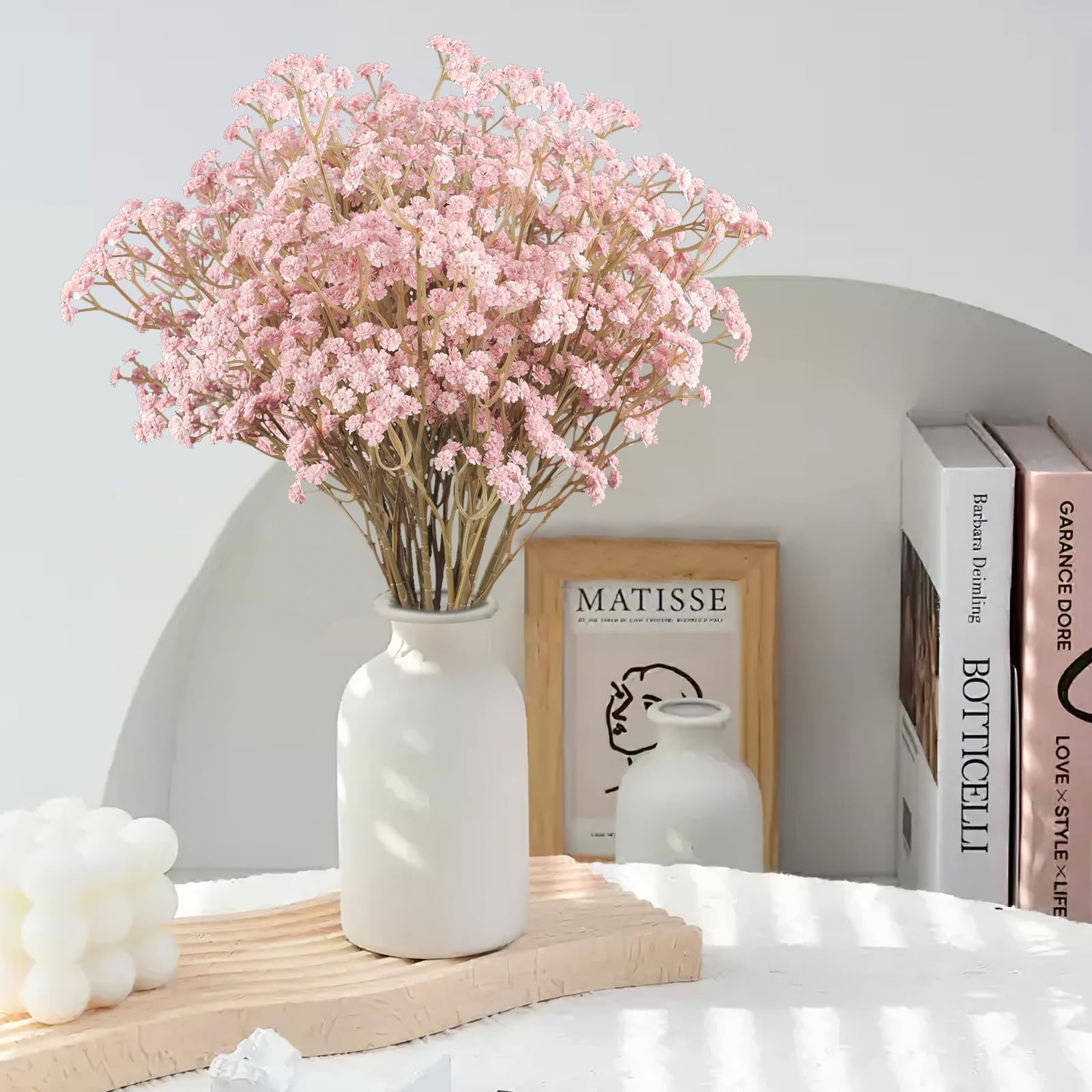 Babys Breath Artificial Flowers Dusty Pink Gypsophila Real Touch 10 PCS