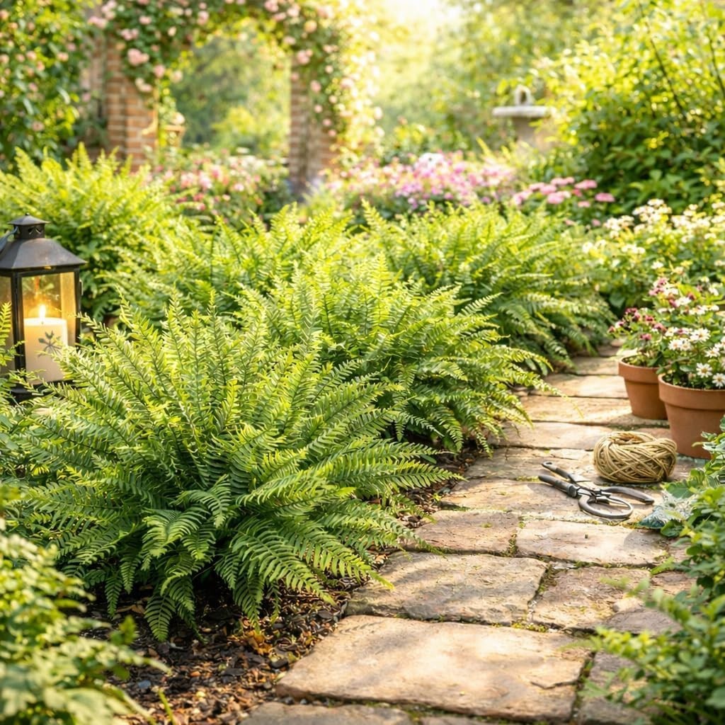 Decor 12 Bundles Artificial Boston Ferns Artificial Plants Outdoor Greenery Stem