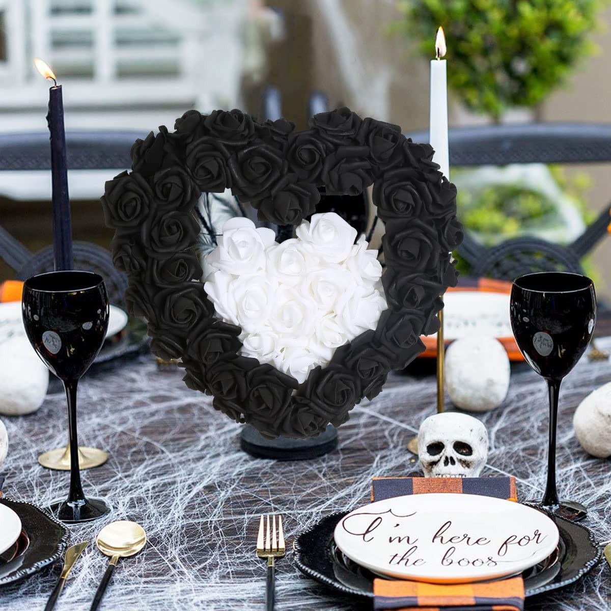 Rose Flower Heads200Pcs Foam Flowers 1.97in Foam Roses Black and White Fake F…