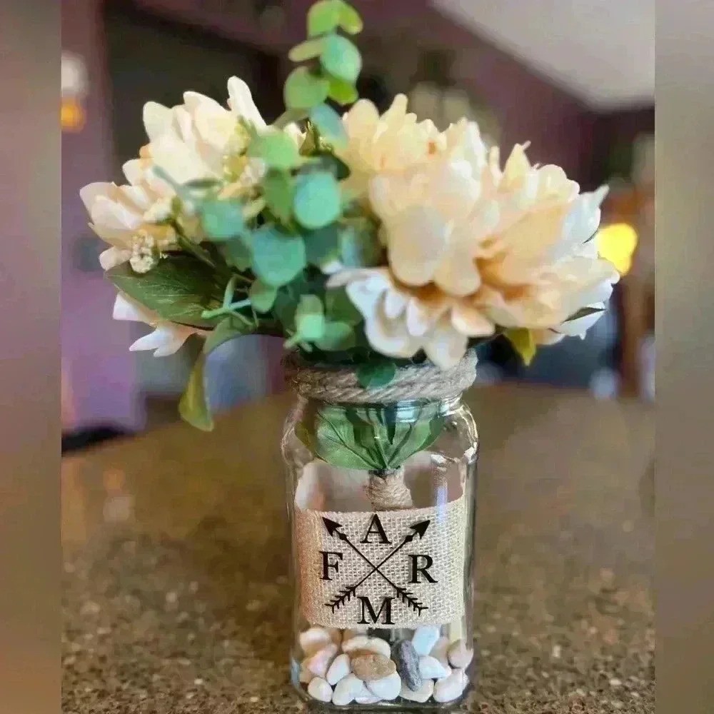 NEW Southern Style Centerpiece – Farmhouse Faux Floral Arrangement – So pretty!
