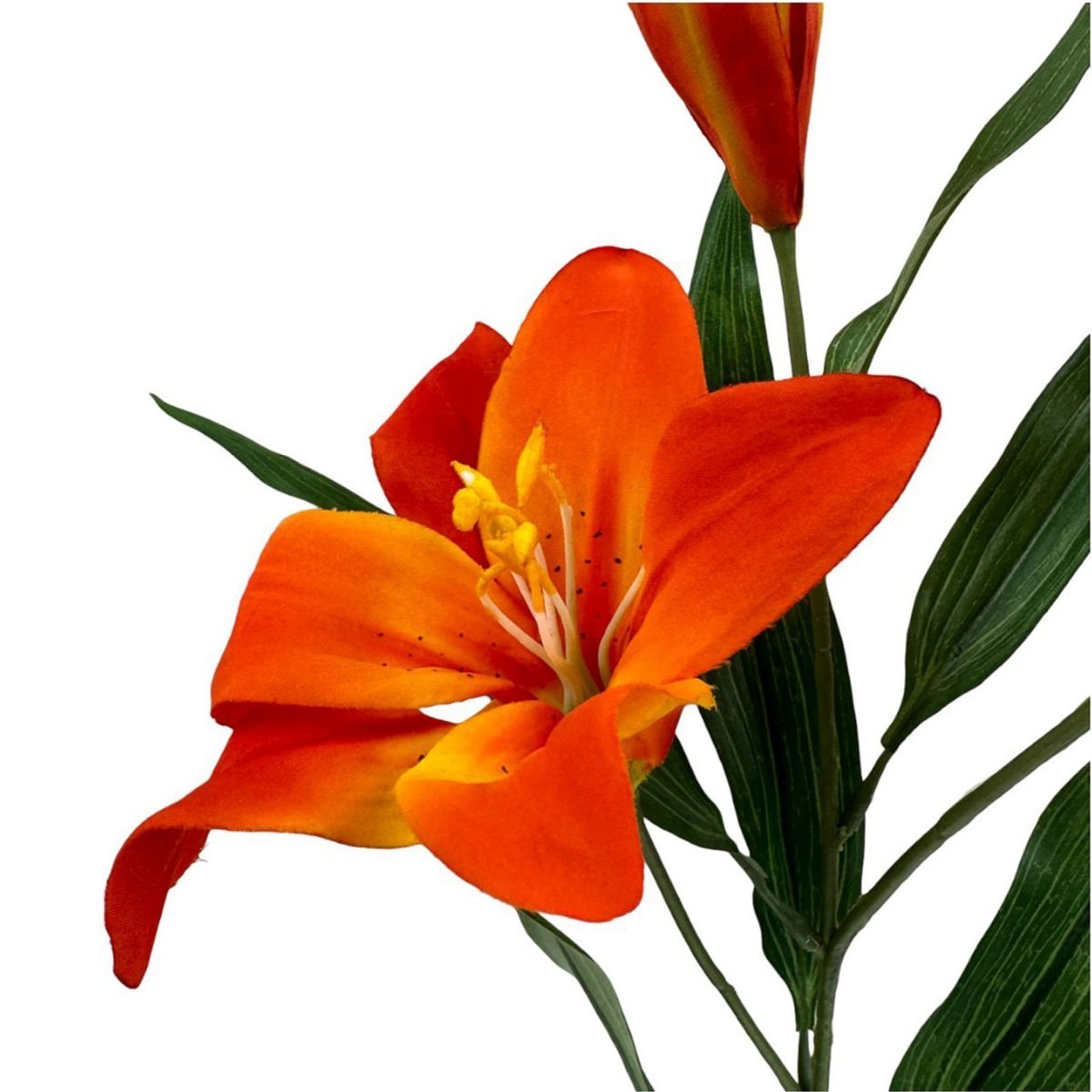 2 Pack 31″ Artificial Orange Tiger Lily Flower Stem Indoor Decoration