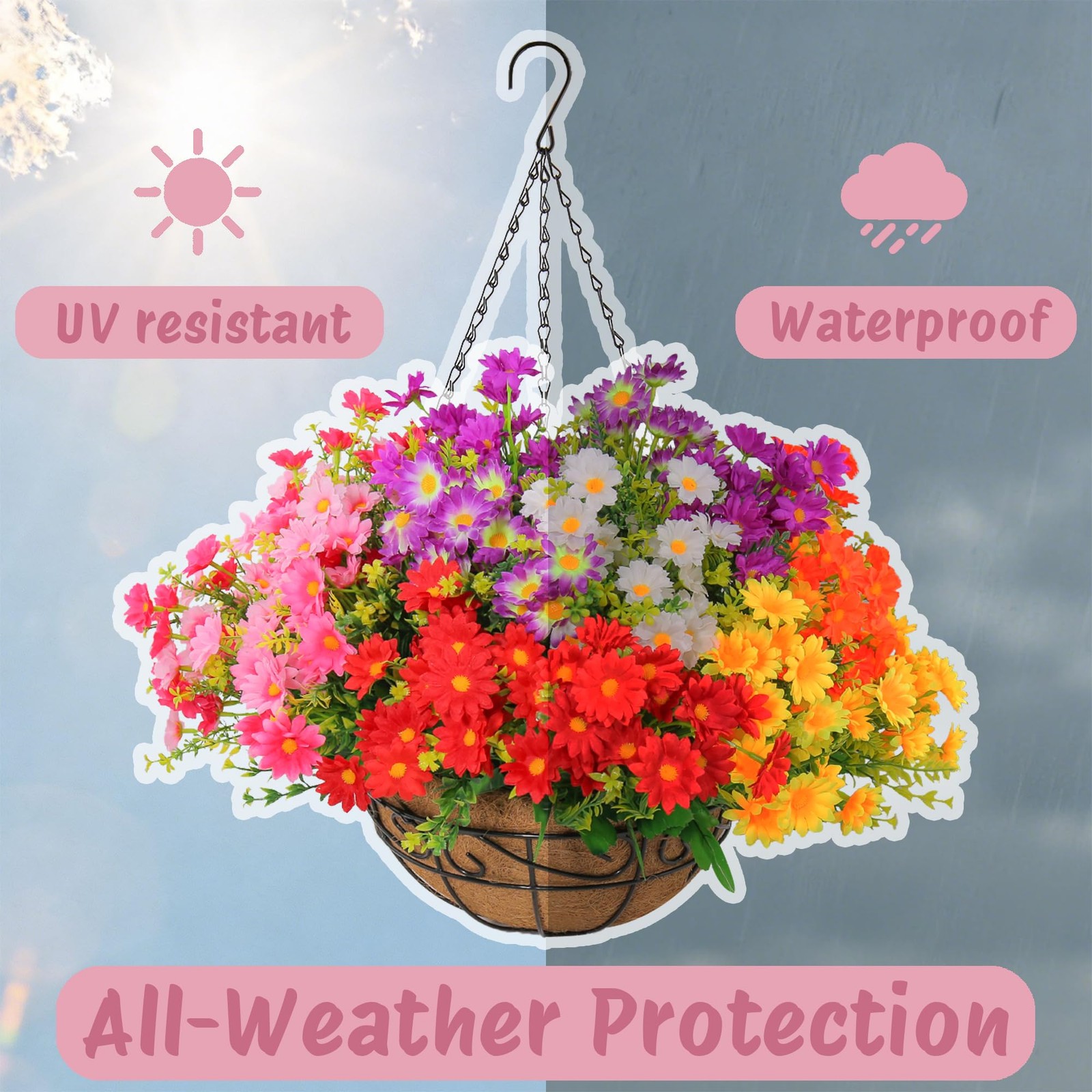Outdoor Artificial Hanging Flowers: Boast 25% More Blooms Than Standard Model…