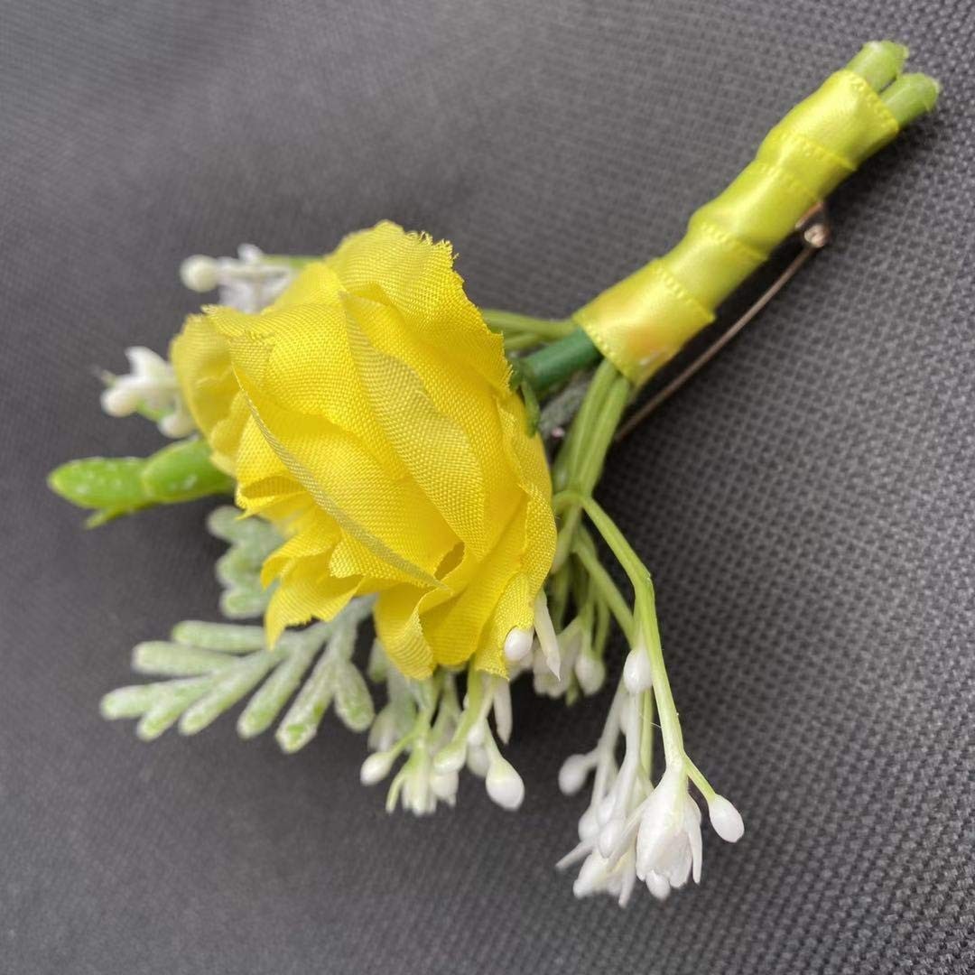 6Pieces/lot Groom Boutonniere Man Women Bride Wrist Corsage Artificial Weddin…