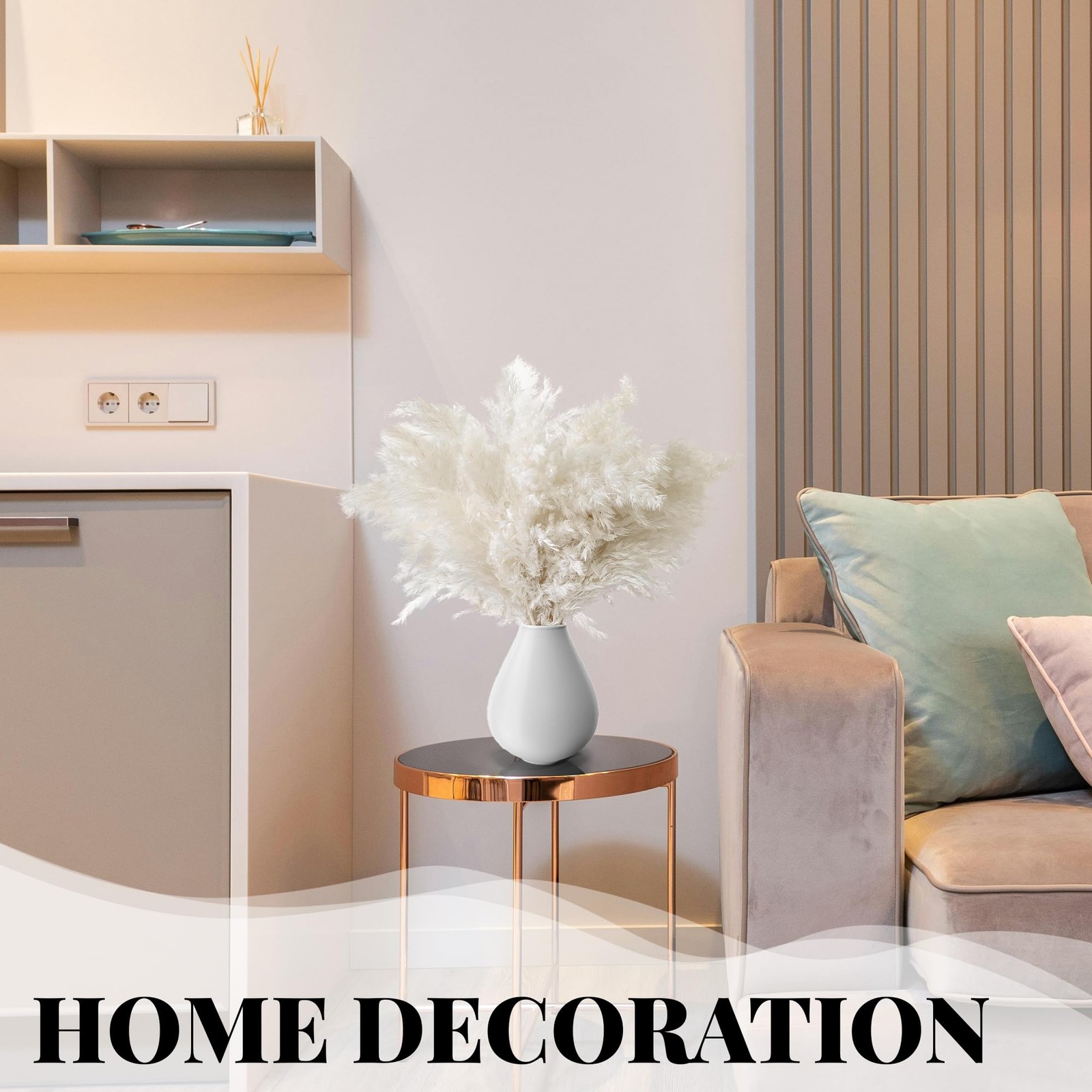 30PCS White Pampas Grass for Home Decor – Elegant Boho Decor – Premium Quality P