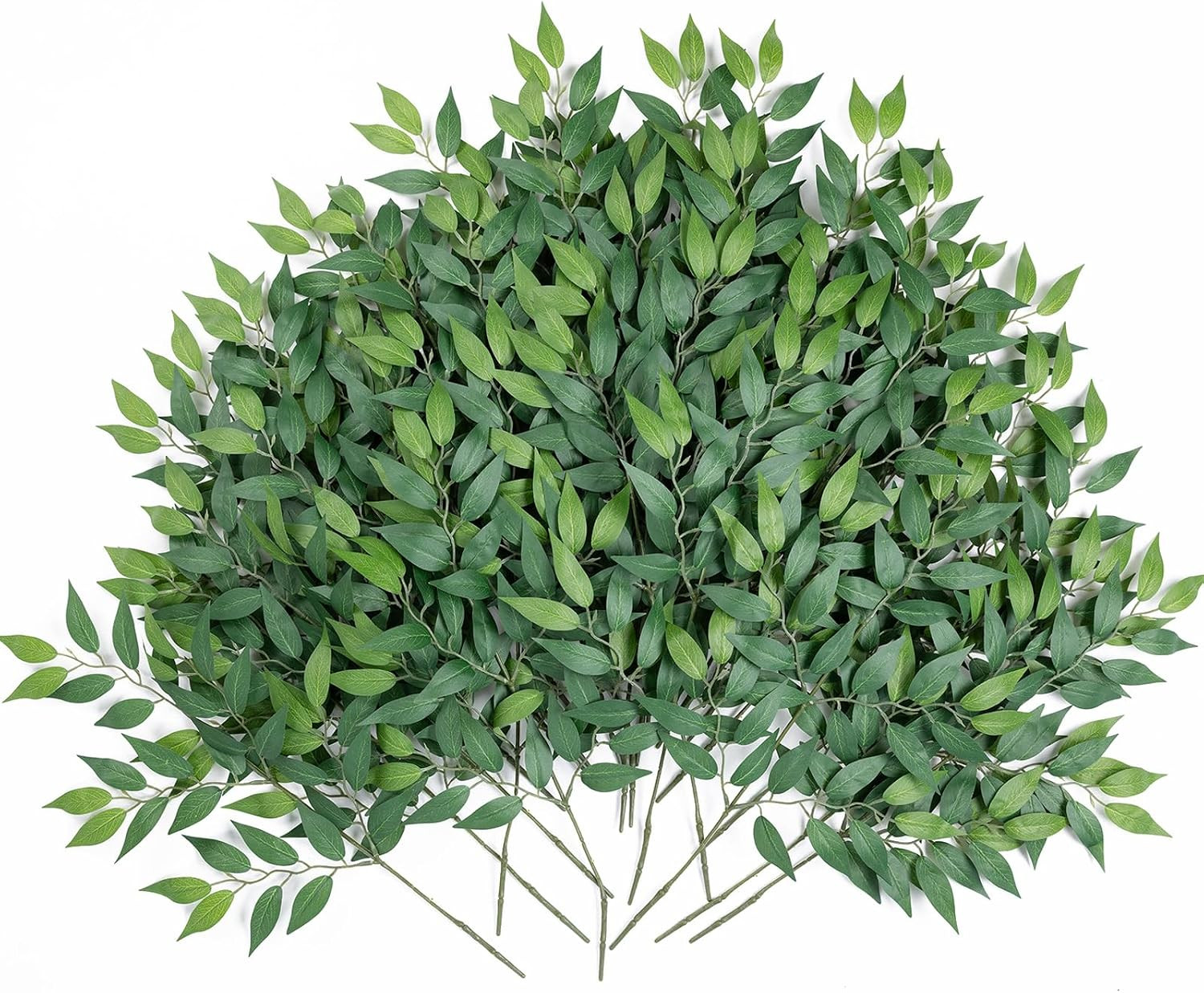 24Pcs Italian Ruscus Artificial Greenery Stems Silk Green Leaves 20In Fake Spray