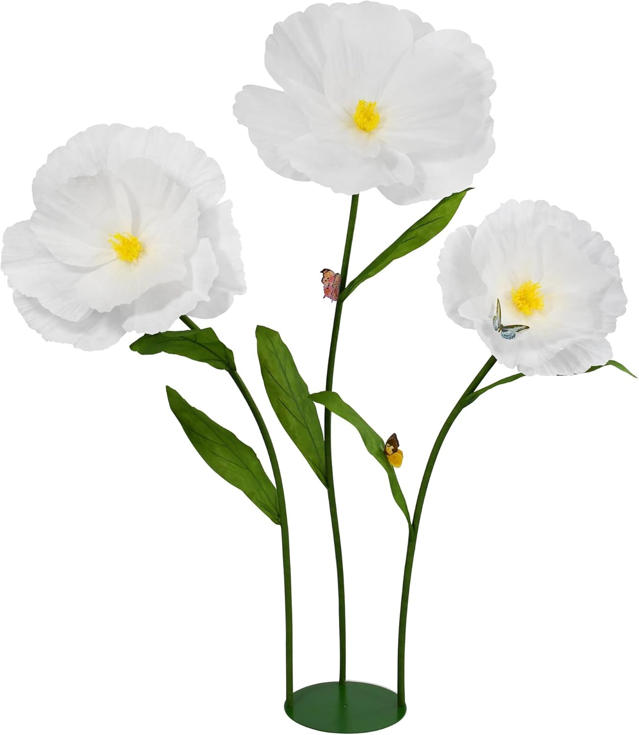 5.8 Ft Giant White Paper Poppy Flowers for Wedding & Home Decor