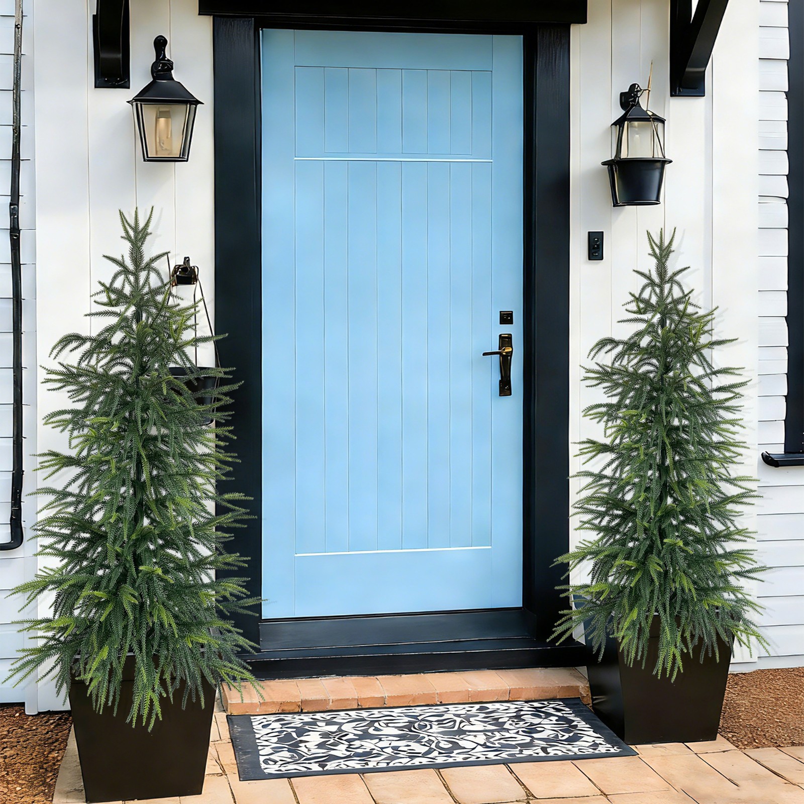 2 Pack 120cm Lifelike Artificial Norfolk Pine Potted Evergreen Plant House Decor