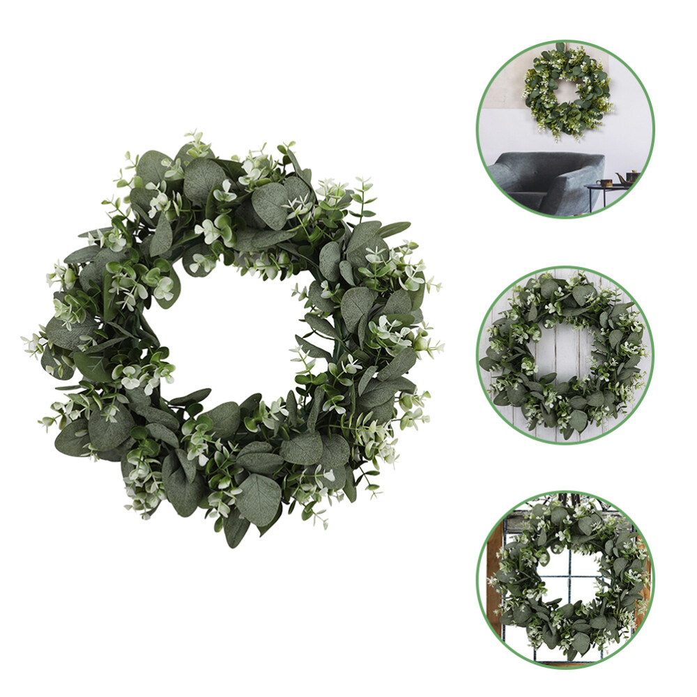 1PC Spring Wreaths for Front Door Outside Clearance Eucalyptus Wreath 17 Inch