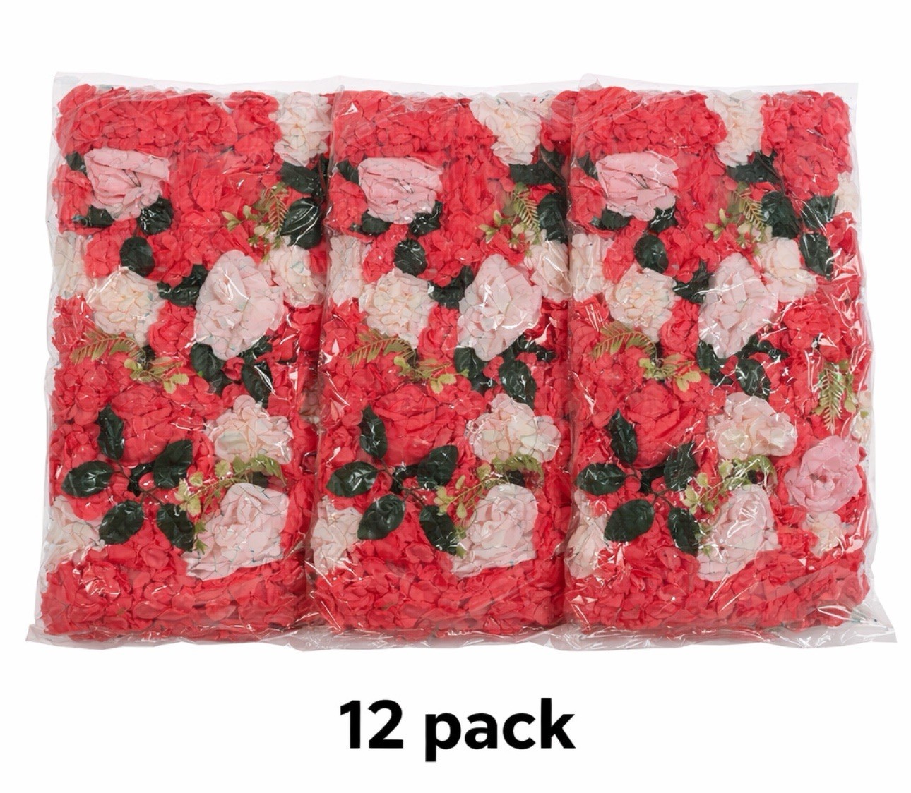 12PCS 3D Silk Rose Flower Wall Panels Wedding Party Backdrop Decor 24×16