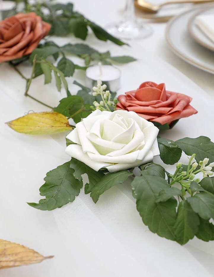 Centros De Mesa 25 Flores Rosas Artificiales Para Baby Shower Niña Bouquets Boda
