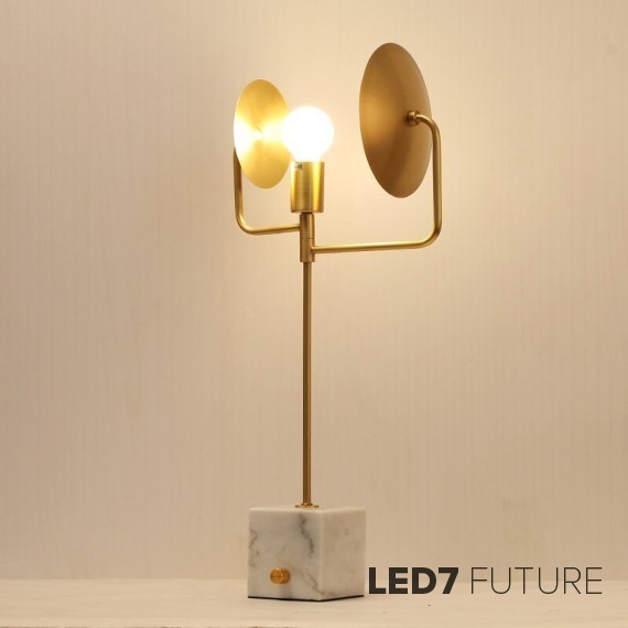Modern Brass & Marble Table Lamp