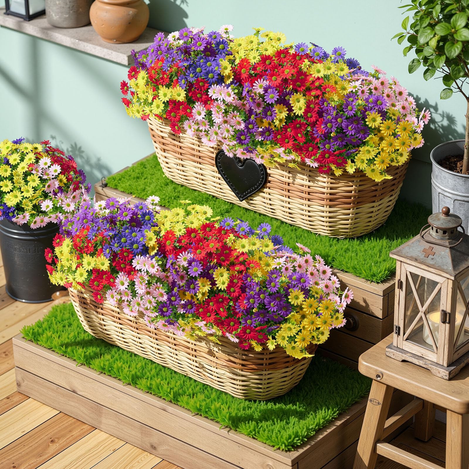 40 Bundles Artificial Daisies Flowers Fake Silk Plant for Indoor Outdoor Deco…
