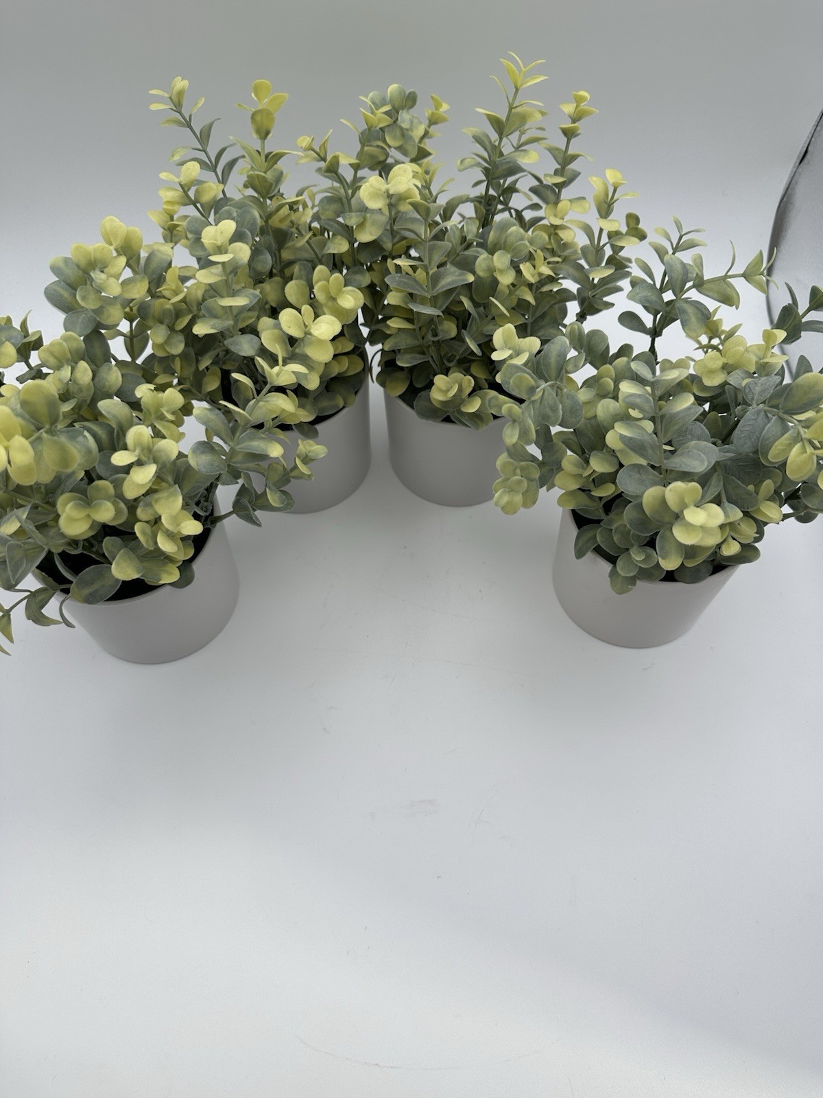 Threshold Potted Faux Boxwood Plant 4” NEW Mixed Green Leaves – Set Of 4