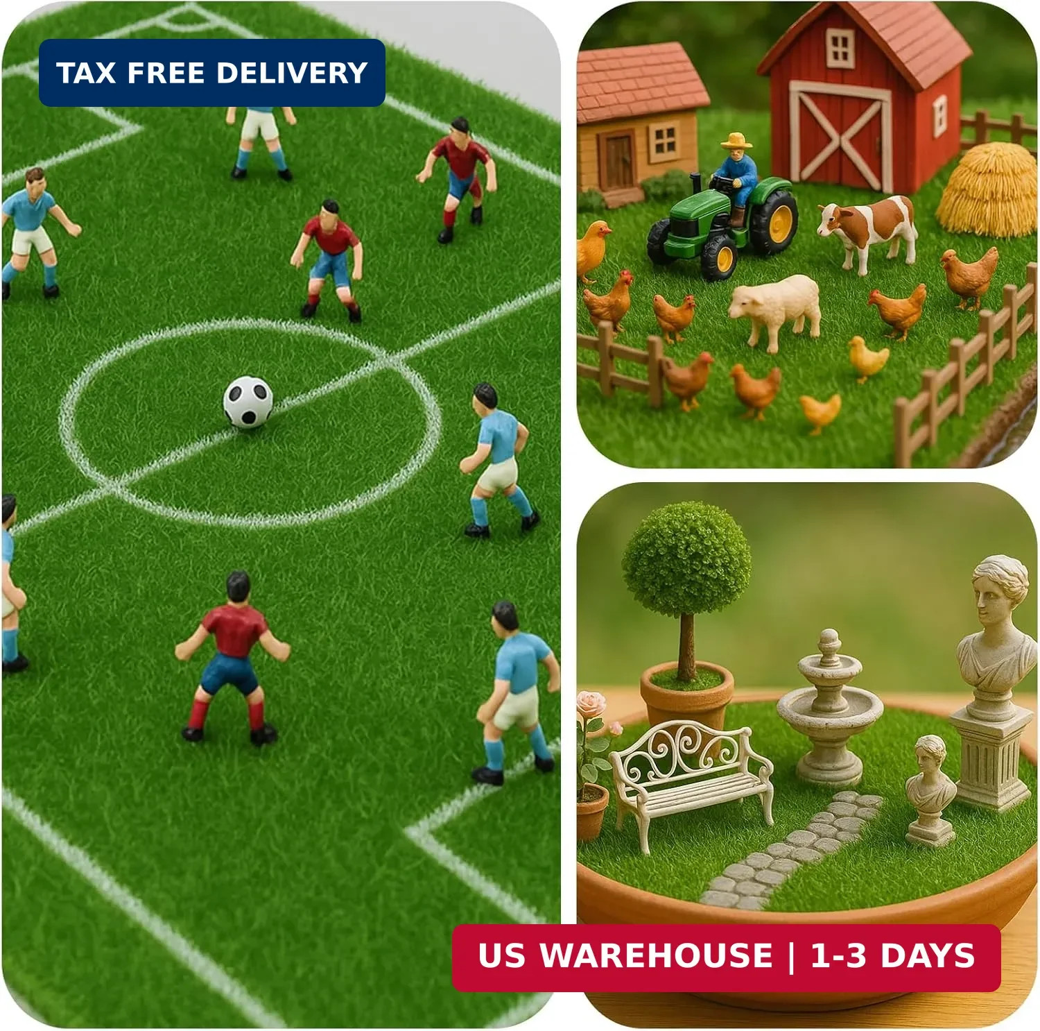 Shindel 10 Packs 6″ x 6″ Fake Grass Decor, Artificial Grass for Crafts, Fairy Ga
