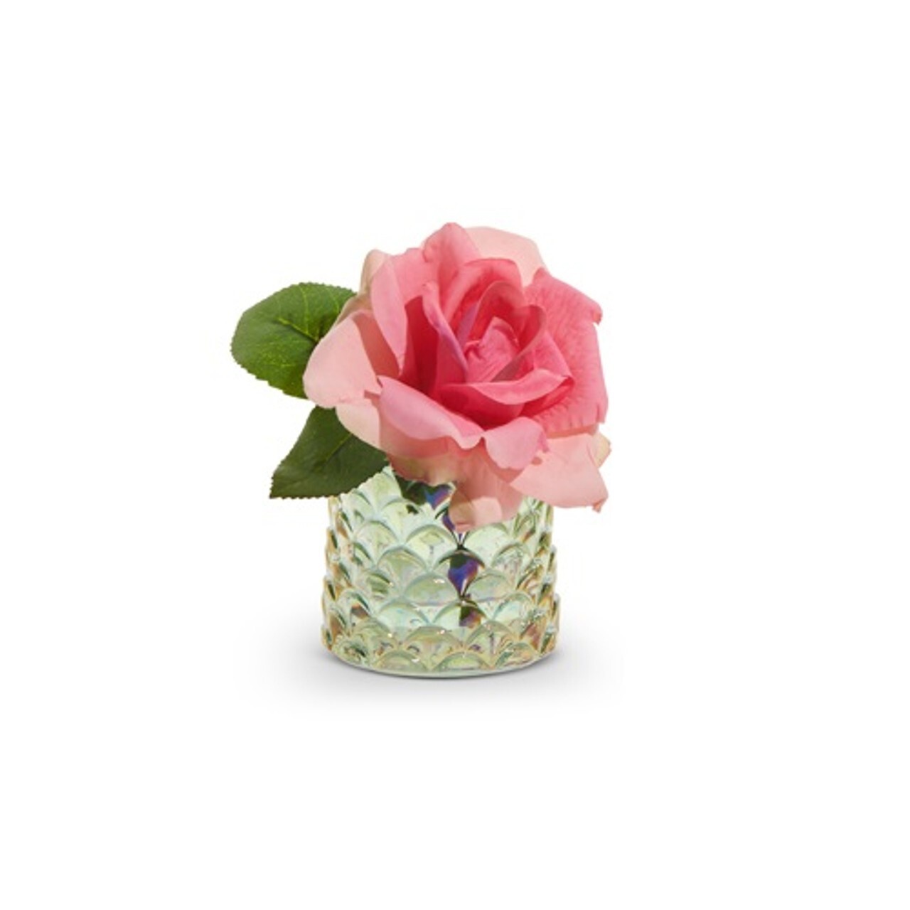 Raz Imports Rose In Glass Vase, Dark Pink – 5.5″ (4509823B)
