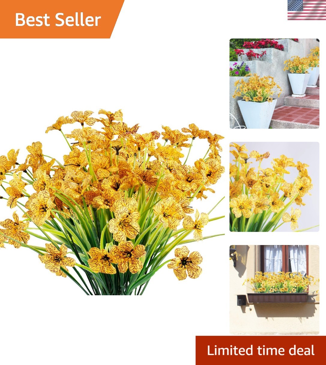 All-Season 12 Bundles of Yellow Artificial Flowers for Ultimate Elegance