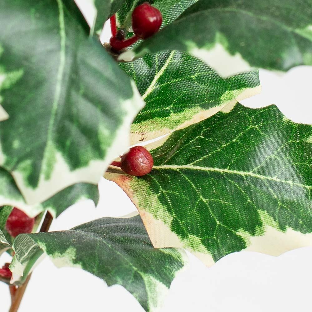 Bulk buy of 10 Variegated Artificial Holly Leaf Sprays