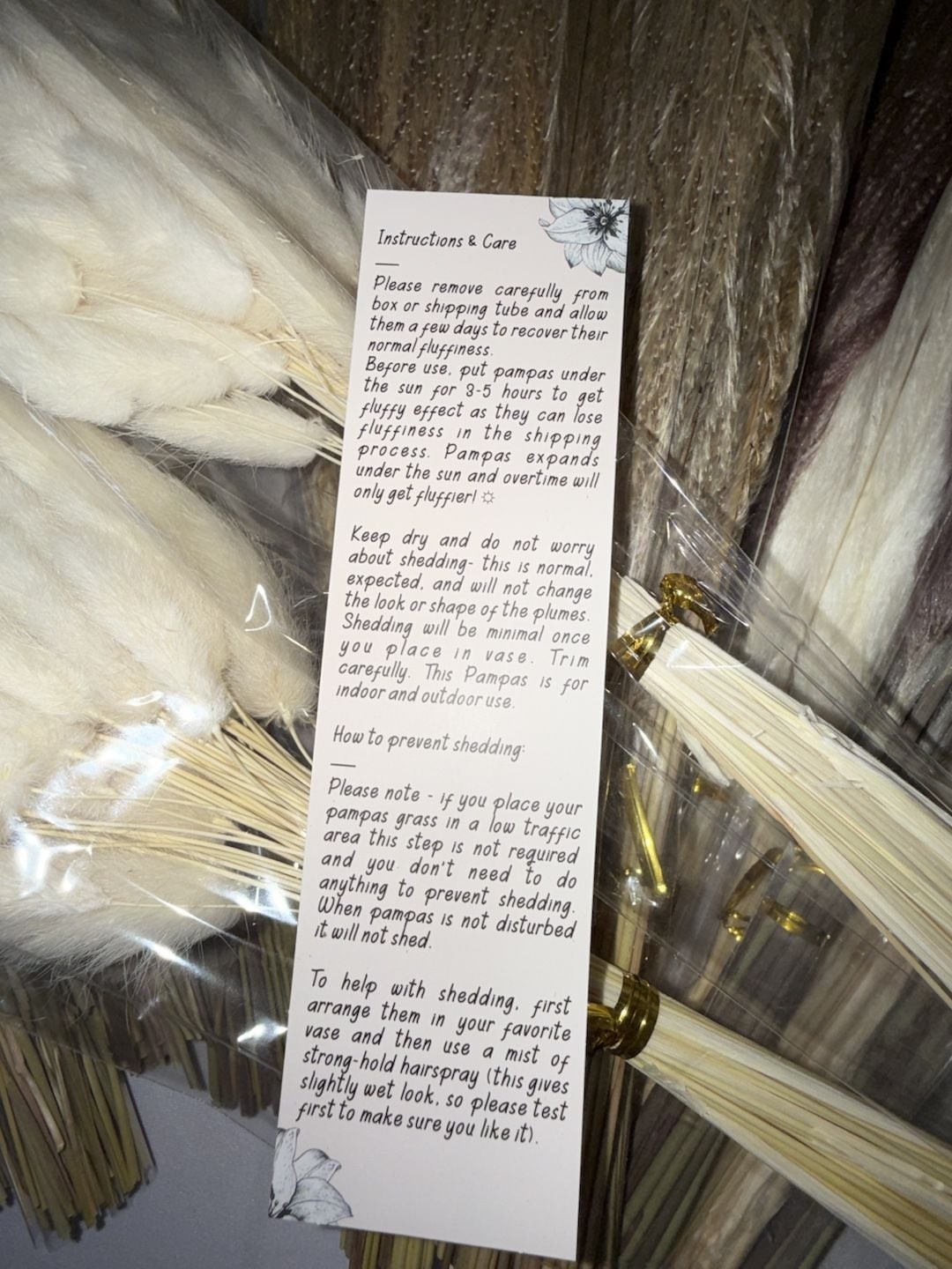 Assorted Dried Pampas Grass Decorative Bouquet
