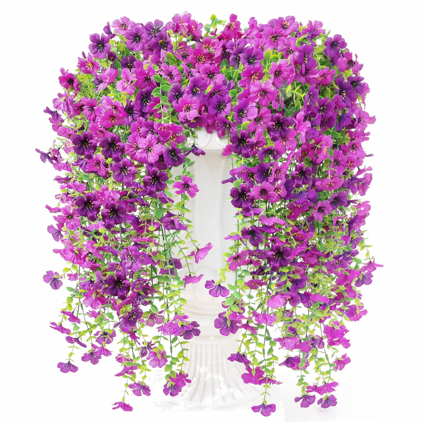 Artificial Fake Hanging Flowers Plants for Outdoor Spring Decoration,6 PCS Faux