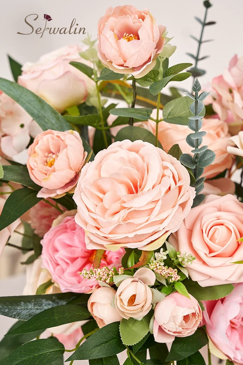 Artificial Flowers Pink Fake Silk Wedding Cake Bouquets Centerpieces Decor